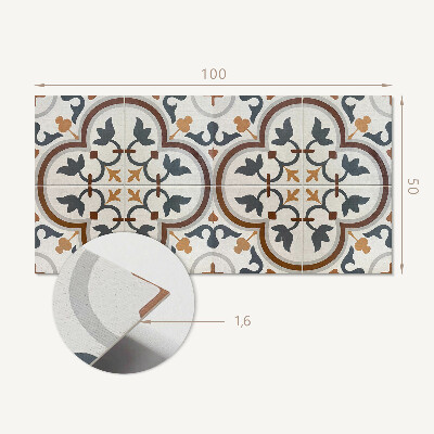 Vinyl wandpaneel Geruit bloemenmotief