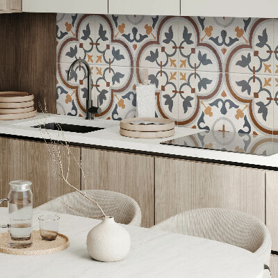 Vinyl wandpaneel Geruit bloemenmotief