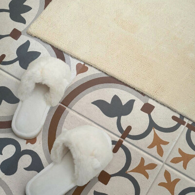 Vinyl wandpaneel Geruit bloemenmotief