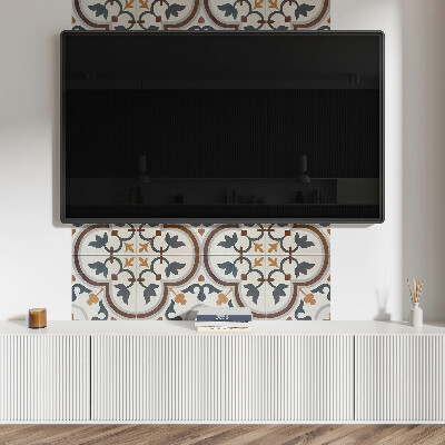 Vinyl wandpaneel Geruit bloemenmotief