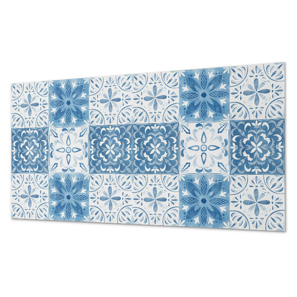 Wandpaneel pvc Bloementegels in een harmonieuze opstelling