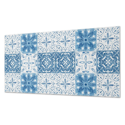 Wandpaneel pvc Bloementegels in een harmonieuze opstelling