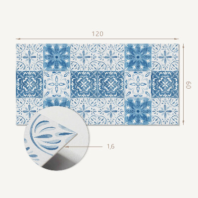 Wandpaneel pvc Bloementegels in een harmonieuze opstelling