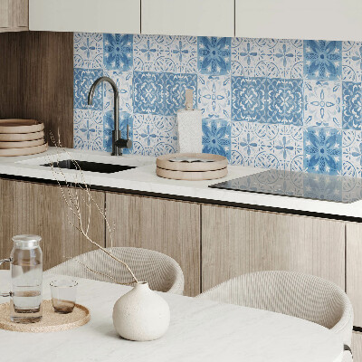 Wandpaneel pvc Bloementegels in een harmonieuze opstelling