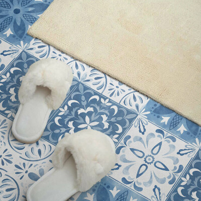 Wandpaneel pvc Bloementegels in een harmonieuze opstelling