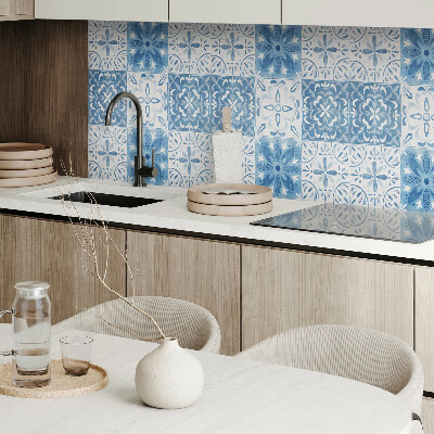 Wandpaneel pvc Bloementegels in een harmonieuze opstelling