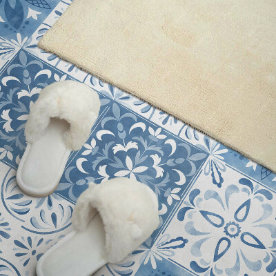 Wandpaneel pvc Bloementegels in een harmonieuze opstelling