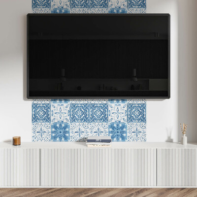 Wandpaneel pvc Bloementegels in een harmonieuze opstelling