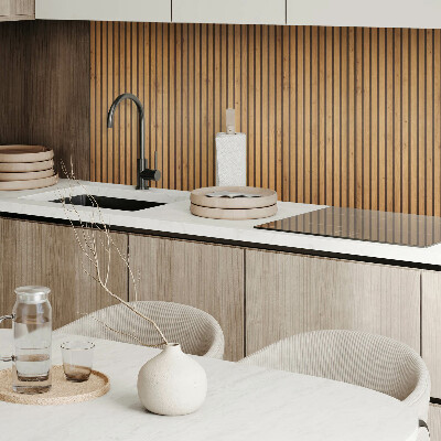 Zelfklevend wandpaneel Natuurlijke verticale planken in een houttint