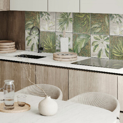 Zelfklevend wandpaneel Mozaïekbladeren uit de natuur