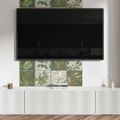 Zelfklevend wandpaneel Mozaïekbladeren uit de natuur