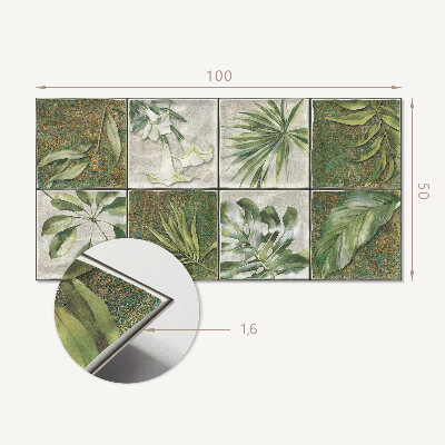 Zelfklevend wandpaneel Mozaïekbladeren uit de natuur