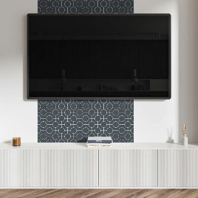 Vinyl wandbekleding Stijlvol patroon van lijnen en cirkels