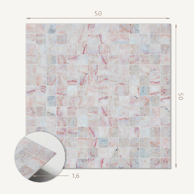 Wandbekleding vinyl Vierkant mozaïekpatroon in intense kleuren