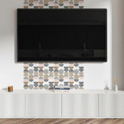 Wandbekleding vinyl Een patroon met cirkels en halve cirkels in een moderne stijl