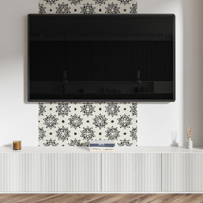 Wandbekleding vinyl Mandalapatroon in rastervorm