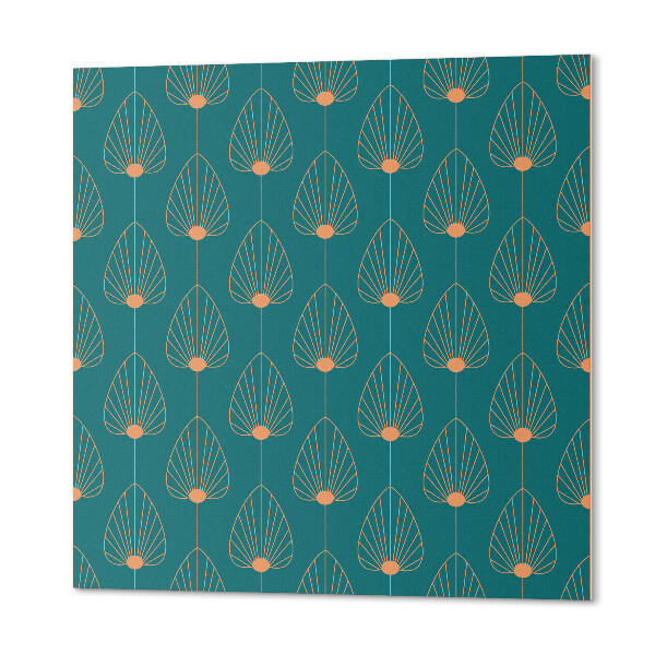 Wandbekleding vinyl Stijlvolle bladeren met ronde accenten