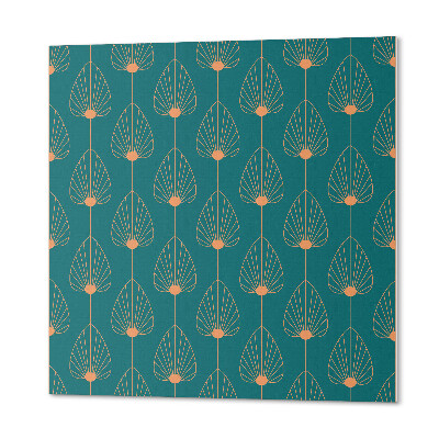 Wandbekleding vinyl Stijlvolle bladeren met ronde accenten