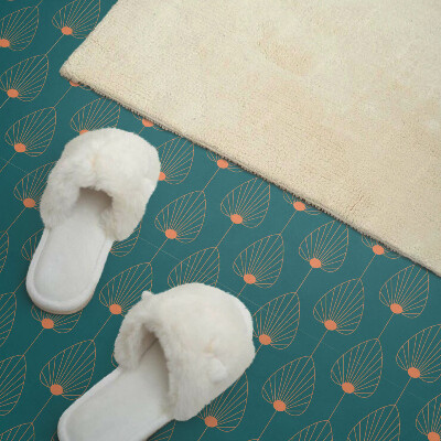 Wandbekleding vinyl Stijlvolle bladeren met ronde accenten