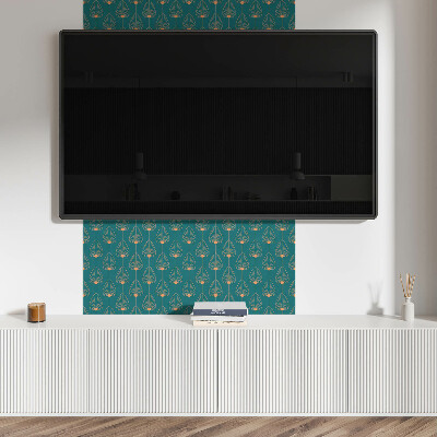 Wandbekleding vinyl Stijlvolle bladeren met ronde accenten