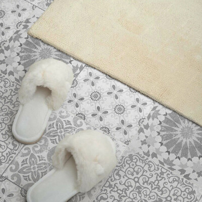 Wandbekleding vinyl Stijlvolle vormen met een bloemenmotief