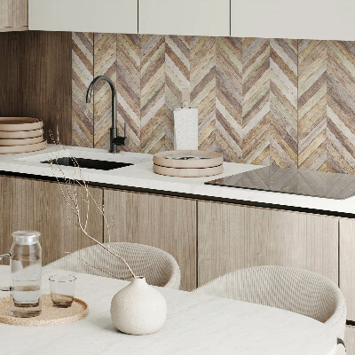 Wandbekleding vinyl Visgraatmotief van natuurlijke planken