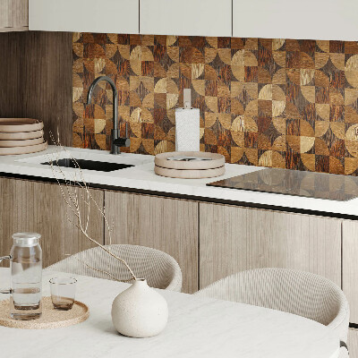 Pvc wandpaneel Houten motief in geometrische stijl