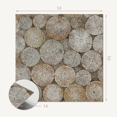 Vinyl wandbekleding Houten ringen in een artistieke opstelling