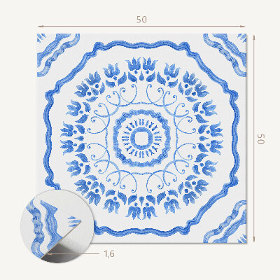 Wandbekleding vinyl Bloemen in een geometrische cirkel