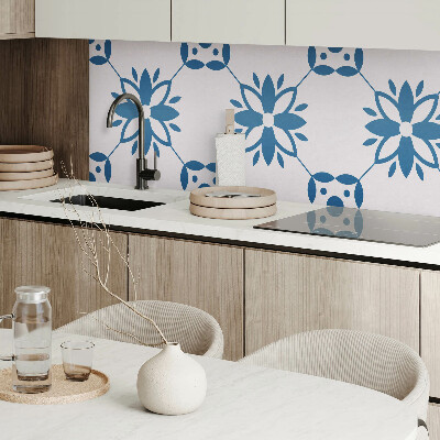 Vinyl wandbekleding Bloemenpatroon met bladaccenten