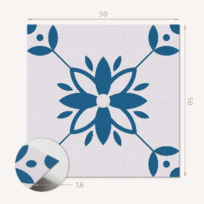 Vinyl wandbekleding Bloemenpatroon met bladaccenten