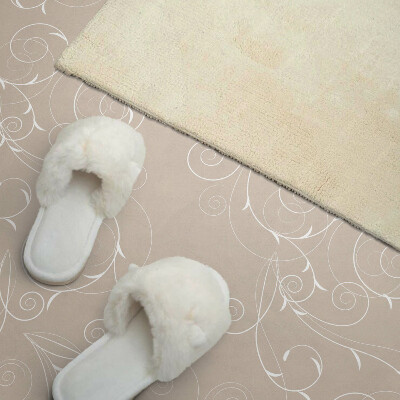 Wandbekleding vinyl Fragiele spiralen omgeven door bladeren