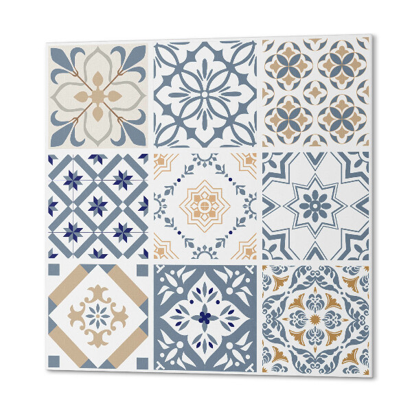 Wandbekleding vinyl Stijlvolle mozaïeken in een geblokt patroon