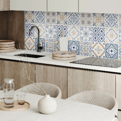 Wandbekleding vinyl Stijlvolle mozaïeken in een geblokt patroon