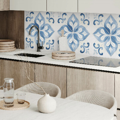 Wandbekleding vinyl Bloemen in keramische stijl