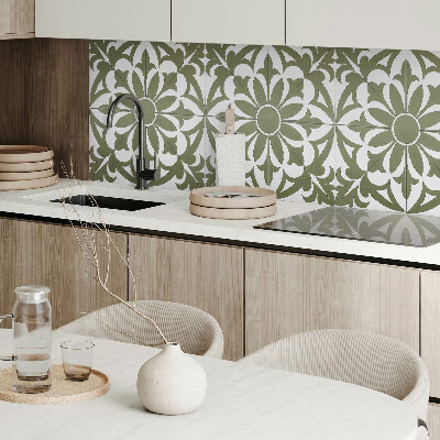 Vinyl wandbekleding Een plantenmotief met bloemen en bladeren