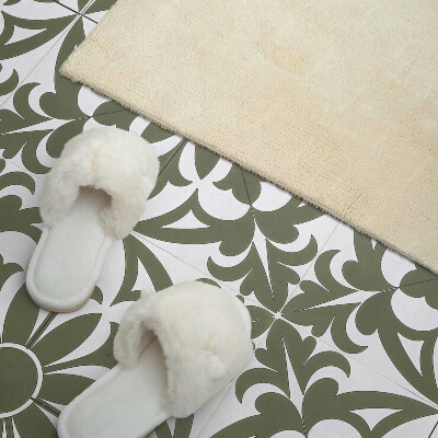 Vinyl wandbekleding Een plantenmotief met bloemen en bladeren