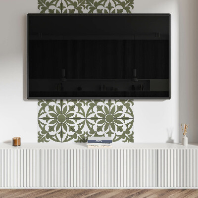 Vinyl wandbekleding Een plantenmotief met bloemen en bladeren