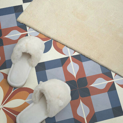 Wandbekleding vinyl Stijlvol geometrisch motief met bloemen