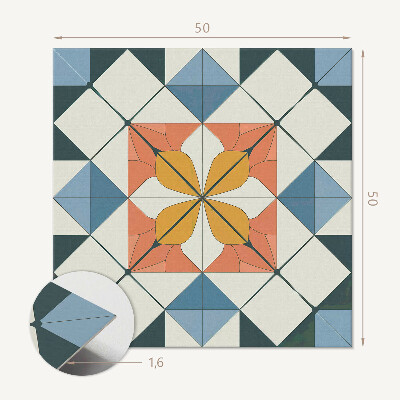Pvc wandpaneel Geometrie in een bloemige versie