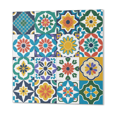 Wandbekleding vinyl Bloemenmotieven met een geometrisch accent