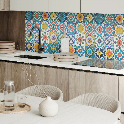 Wandbekleding vinyl Bloemenmotieven met een geometrisch accent