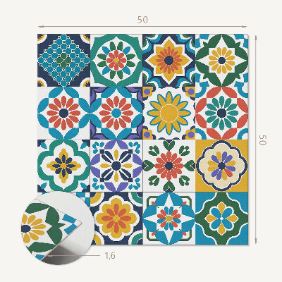 Wandbekleding vinyl Bloemenmotieven met een geometrisch accent