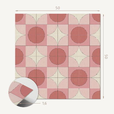 Pvc wandpaneel Cirkels met bloemenmotief