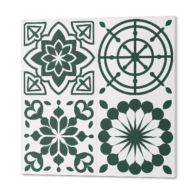 Vinyl wandbekleding Bloemen in geometrische vormen