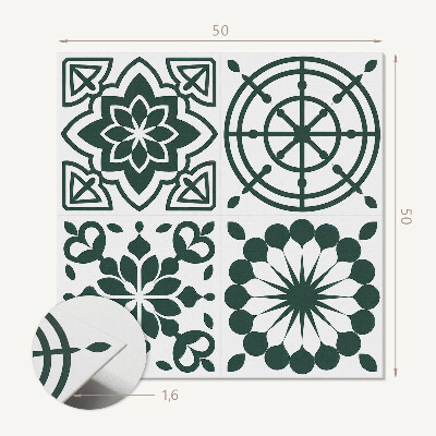 Vinyl wandbekleding Bloemen in geometrische vormen