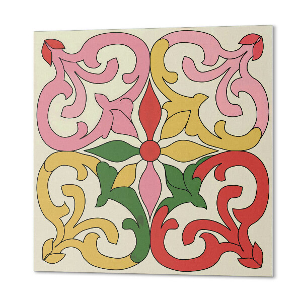 Vinyl wandbekleding Bloemen omringd door elegante ornamenten