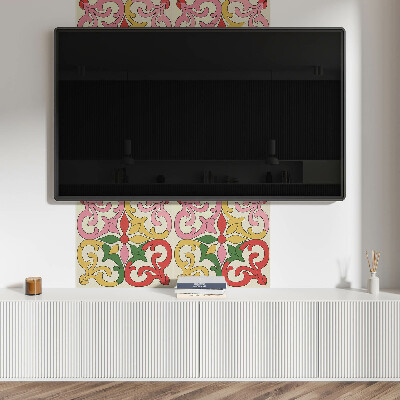 Vinyl wandbekleding Bloemen omringd door elegante ornamenten