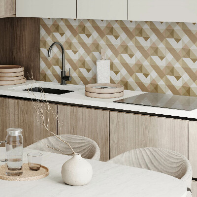 Wandbekleding vinyl Geometrisch motief in tinten van de natuur