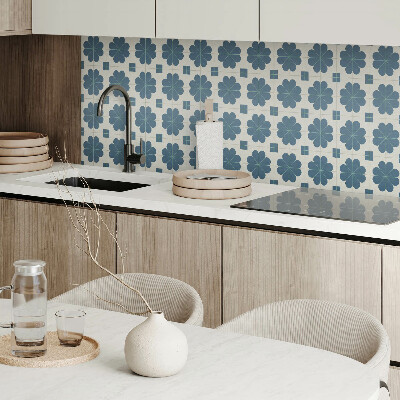 Vinyl wandbekleding Controleer met een bloemenaccent